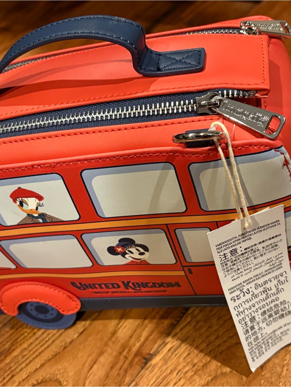 NWT Disney Parks Loungefly EPCOT UK London Bus Crossbody Bag 2026